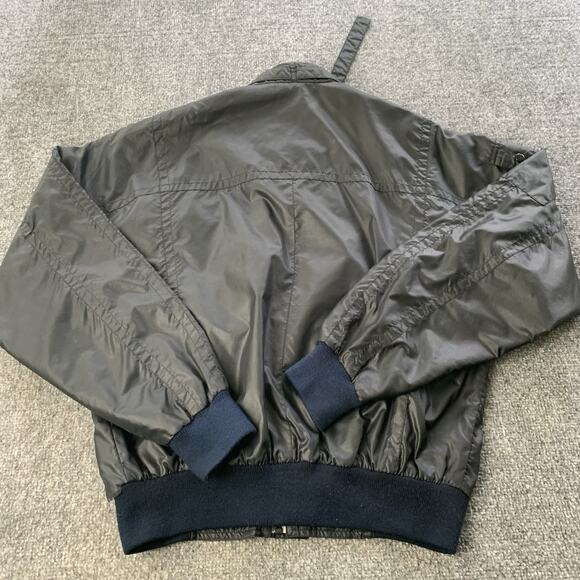 VTG 80s CBS Sports Daytona Upstream Racing Division Black Bomber Jacket Medium - Picture 2 of 15